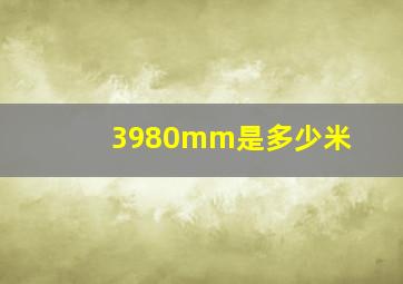 3980mm是多少米