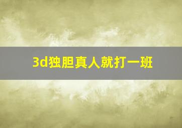 3d独胆真人就打一班