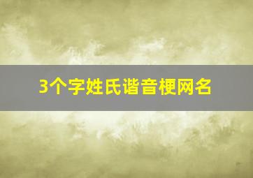 3个字姓氏谐音梗网名