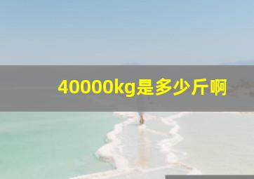 40000kg是多少斤啊