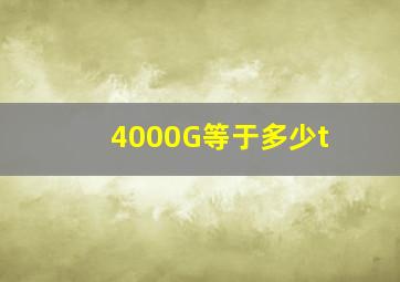 4000G等于多少t