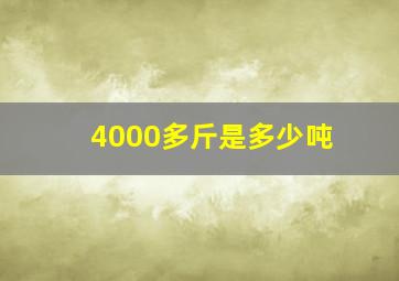 4000多斤是多少吨