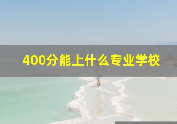 400分能上什么专业学校