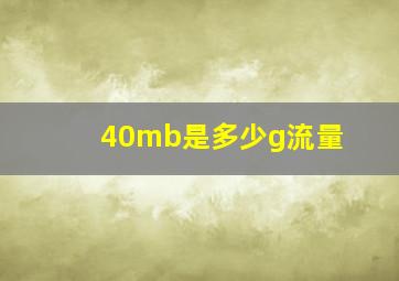 40mb是多少g流量