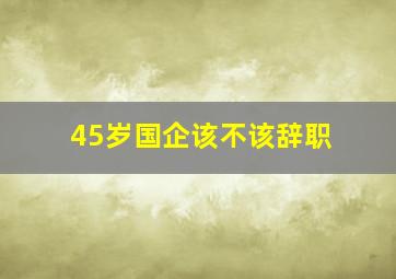 45岁国企该不该辞职