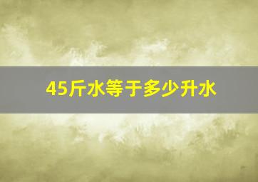 45斤水等于多少升水