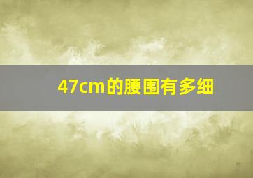 47cm的腰围有多细