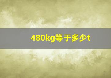 480kg等于多少t