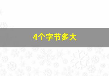 4个字节多大