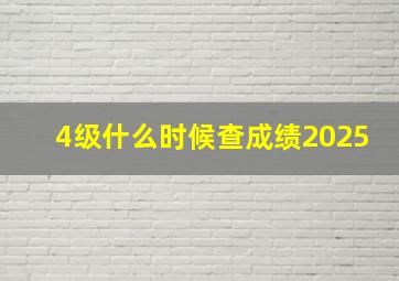 4级什么时候查成绩2025