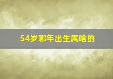 54岁哪年出生属啥的