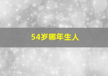 54岁哪年生人