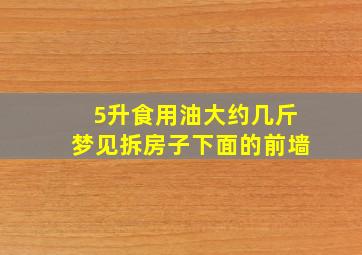 5升食用油大约几斤梦见拆房子下面的前墙