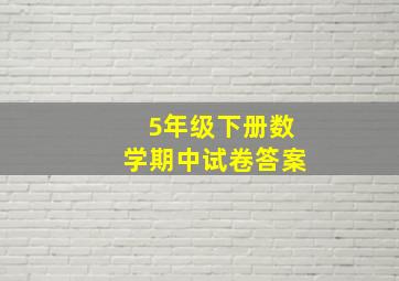 5年级下册数学期中试卷答案