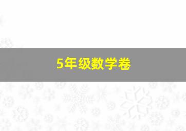 5年级数学卷