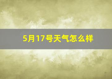 5月17号天气怎么样