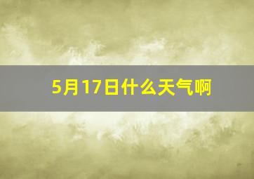 5月17日什么天气啊