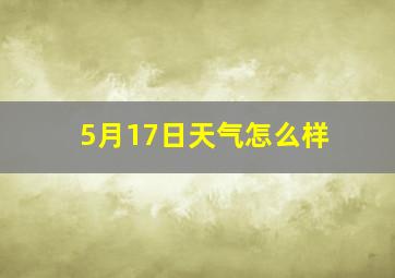 5月17日天气怎么样