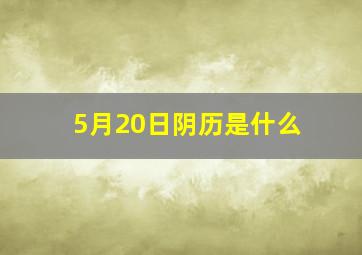 5月20日阴历是什么