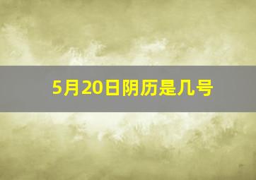 5月20日阴历是几号