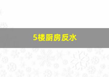 5楼厨房反水