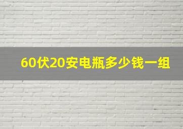 60伏20安电瓶多少钱一组