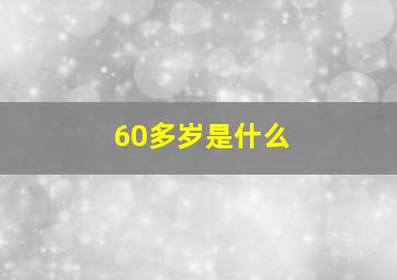 60多岁是什么