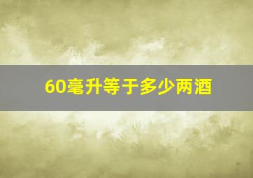 60毫升等于多少两酒