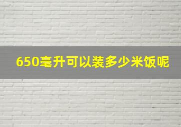 650毫升可以装多少米饭呢