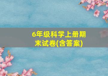 6年级科学上册期末试卷(含答案)