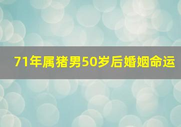 71年属猪男50岁后婚姻命运