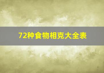 72种食物相克大全表