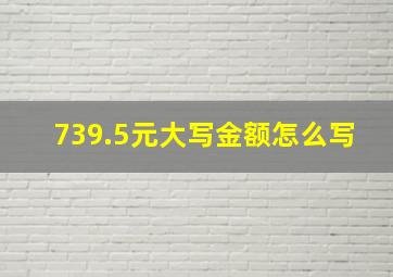 739.5元大写金额怎么写