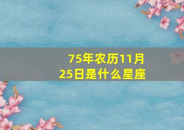 75年农历11月25日是什么星座