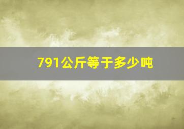 791公斤等于多少吨