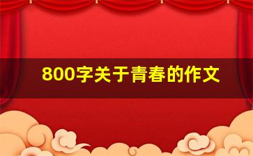 800字关于青春的作文