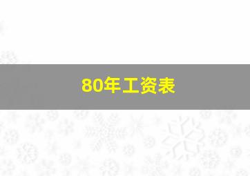 80年工资表