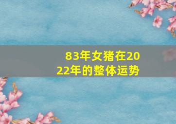 83年女猪在2022年的整体运势