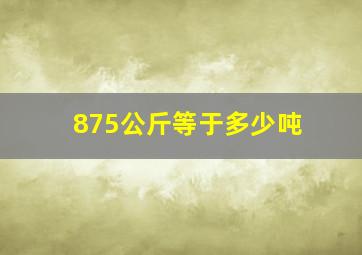 875公斤等于多少吨