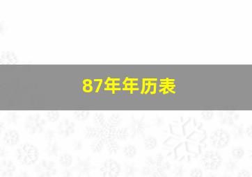 87年年历表