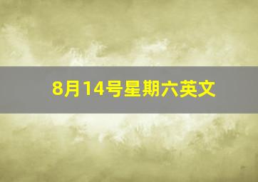 8月14号星期六英文