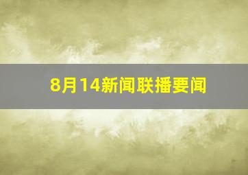 8月14新闻联播要闻