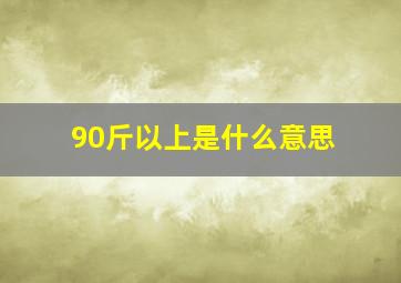 90斤以上是什么意思