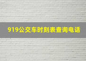 919公交车时刻表查询电话