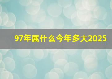 97年属什么今年多大2025