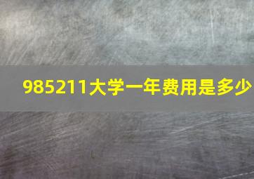 985211大学一年费用是多少