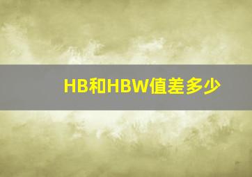 HB和HBW值差多少