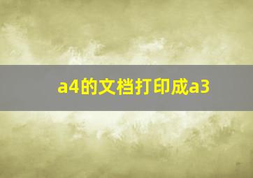 a4的文档打印成a3