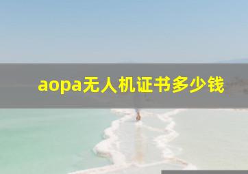 aopa无人机证书多少钱