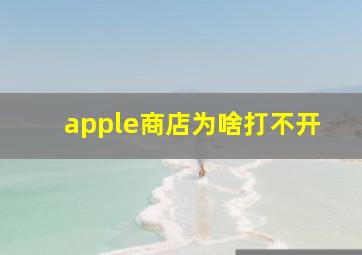 apple商店为啥打不开